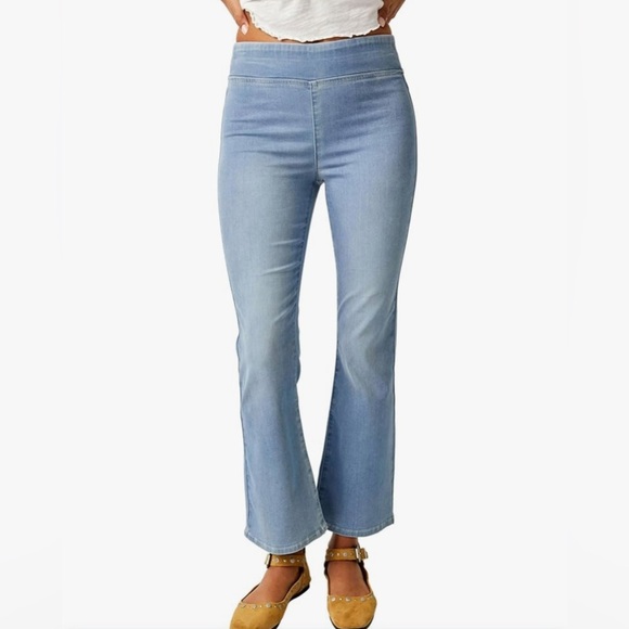 New Free People We The Free In My Feelings Cropped Jeans XS | Flared Mid-Rise - Picture 1 of 14